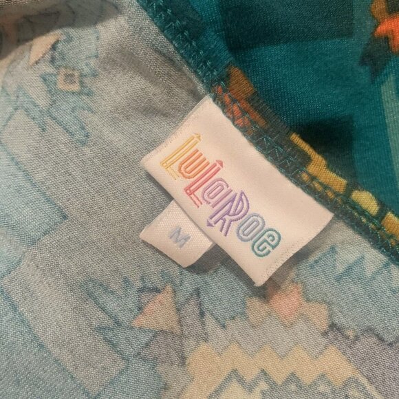 LuLaRoe. Size M. USA. Aztec. Oversized. Pullover Stretch Short Slv Top. B85. - Picture 6 of 7